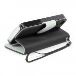 Wholesale iPhone 4S / 4 Anti-Slip Flip Leather Wallet Case with Stand (Black)